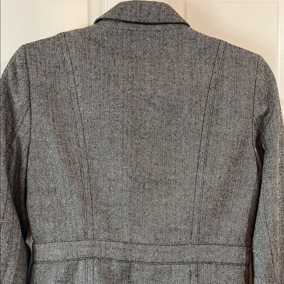 Y2k Fossil Gray Tailored Wool Blend Blazer with Notched Lapel - Size Small - Picture 11 of 14